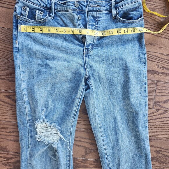 Bianco Jeans women's Street Style Denim Distressed Button Fly high-low hem Sz 29 - Picture 3 of 7